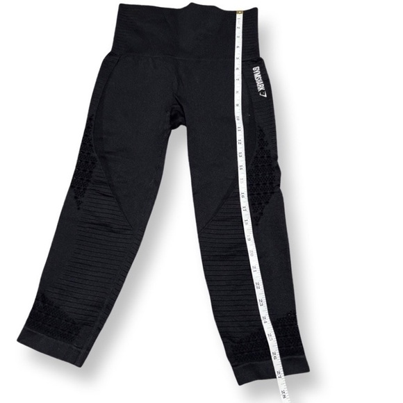 GYMSHARK Black Crop leggings size XS see-through cut out design. - Picture 12 of 13
